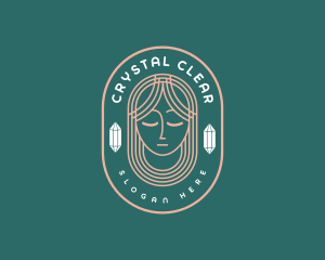 Crystal Woman Face logo design