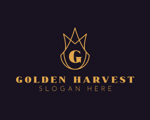 Golden Crown Letter logo design