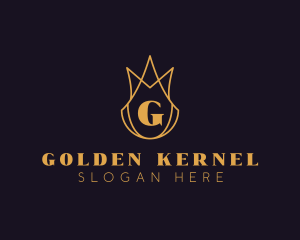 Golden Crown Letter logo design