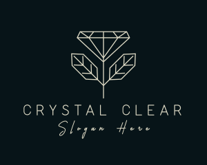 Leaf Crystal Jewelry logo design