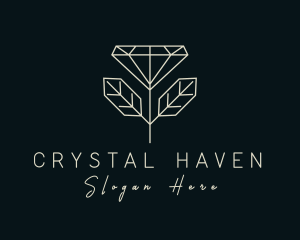 Leaf Crystal Jewelry logo design