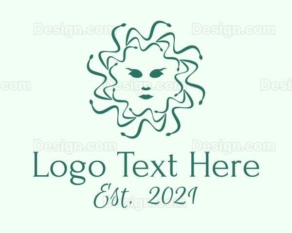 Medusa Face Mythology Logo