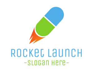 Rocket Pill Launch logo design