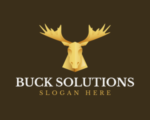 Golden Moose Antler logo design