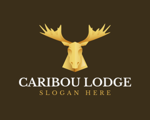 Golden Moose Antler logo design