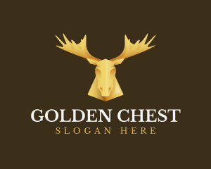 Golden Moose Antler logo design