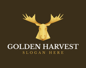 Golden Moose Antler logo design