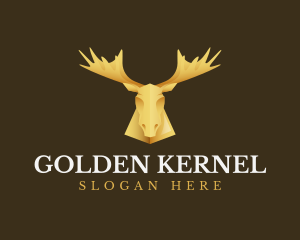 Golden Moose Antler logo design