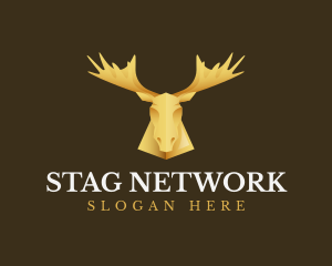 Golden Moose Antler logo design