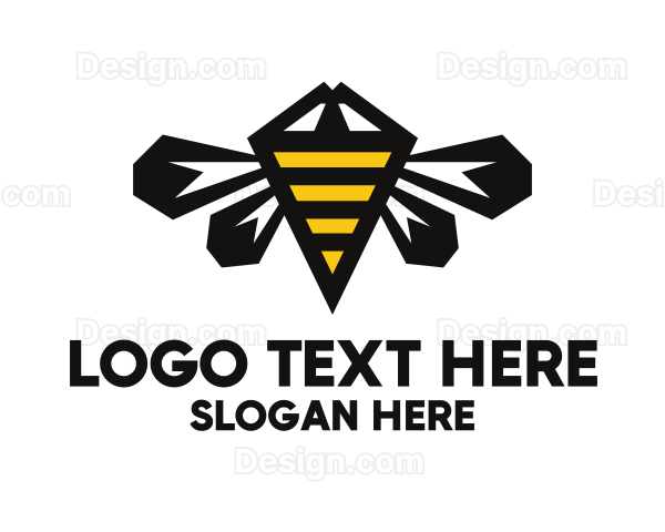Minimalist Geometric Bee Logo