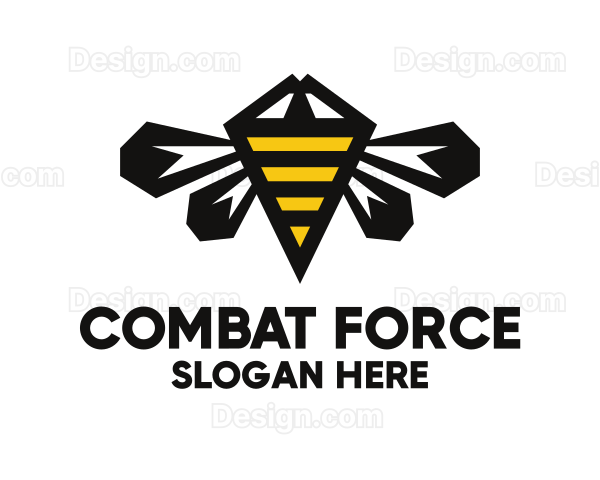 Minimalist Geometric Bee Logo