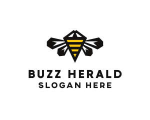 Minimalist Geometric Bee  logo design