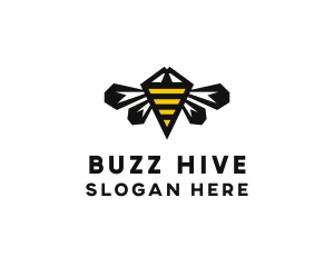 Minimalist Geometric Bee  logo design