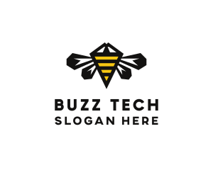 Minimalist Geometric Bee  logo design