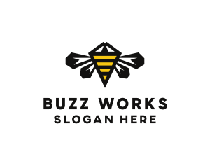 Minimalist Geometric Bee  logo design