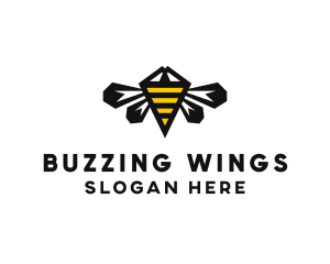 Minimalist Geometric Bee  logo design