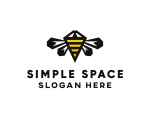 Minimalist Geometric Bee  logo design