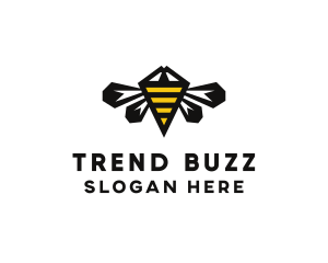 Minimalist Geometric Bee  logo design