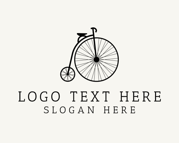 Minimalist Penny Farthing Bicycle logo