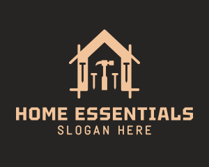 Home Construction Nail Hammer  logo design