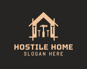 Home Construction Nail Hammer  logo design