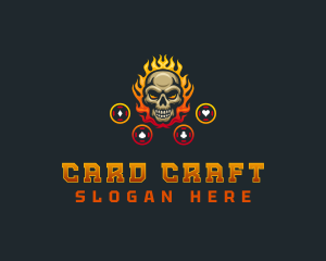 Casino Flaming Skull logo design