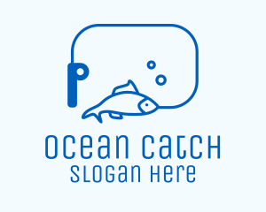 Minimalist Fishing Fish logo