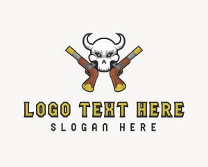 Pistol Guns Skull logo