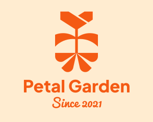 Orange Tulip Flower logo design