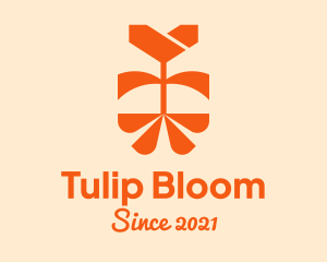 Orange Tulip Flower logo