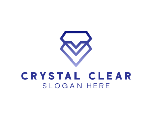 Diamond Heart Gem logo design