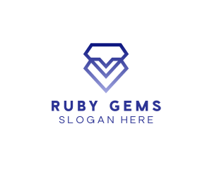 Diamond Heart Gem logo design