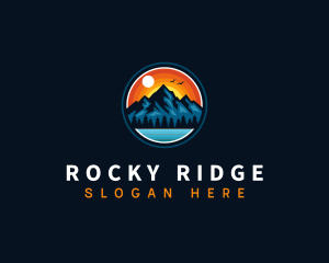 Outdoor Sunset Mountain logo design