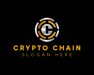 Crypto Coin Blockchain logo design