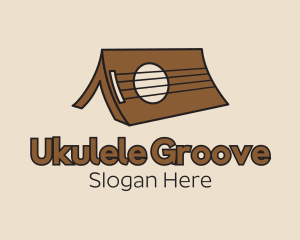 Brown Ukulele Tent logo design