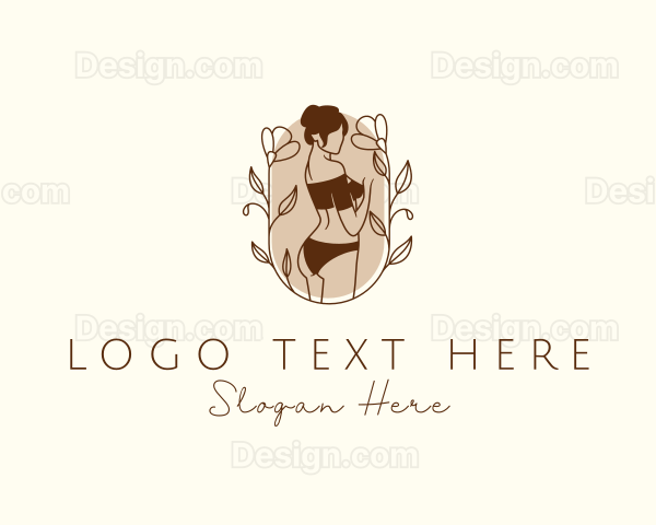 Floral Swimsuit Woman Logo