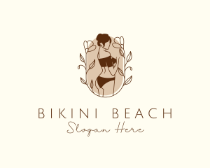 Floral Swimsuit Woman logo design