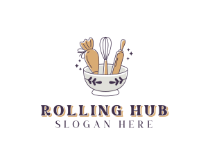 Pastry Whisk Piping Bag logo design