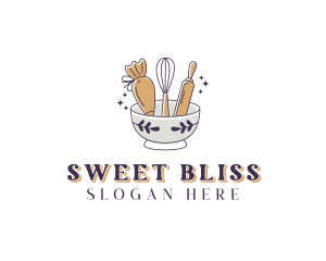 Pastry Whisk Piping Bag logo design