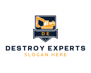 Excavator Mining Construction logo design