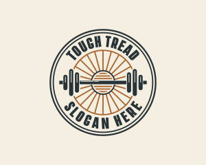 Barbell Gym Workout Trainer logo design