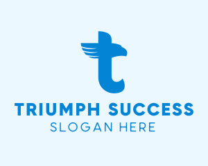 Blue Eagle Letter T logo design