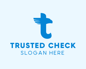 Blue Eagle Letter T logo design