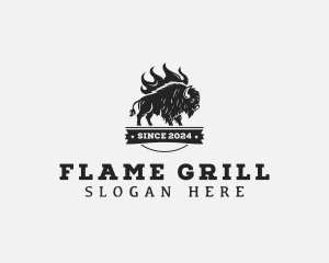 Cow Barbecue Grill logo design