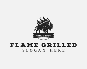 Cow Barbecue Grill logo design