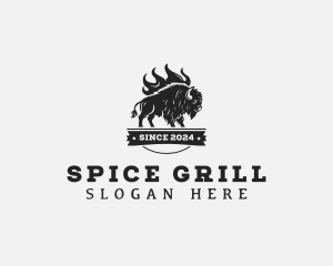 Cow Barbecue Grill logo design