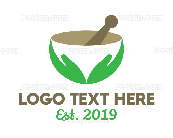 Mortar & Pestle Hands Logo