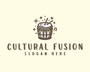 African Cultural Drum logo design