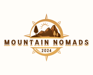 Outdoor Mountain Compass logo design