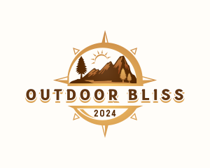 Outdoor Mountain Compass logo design